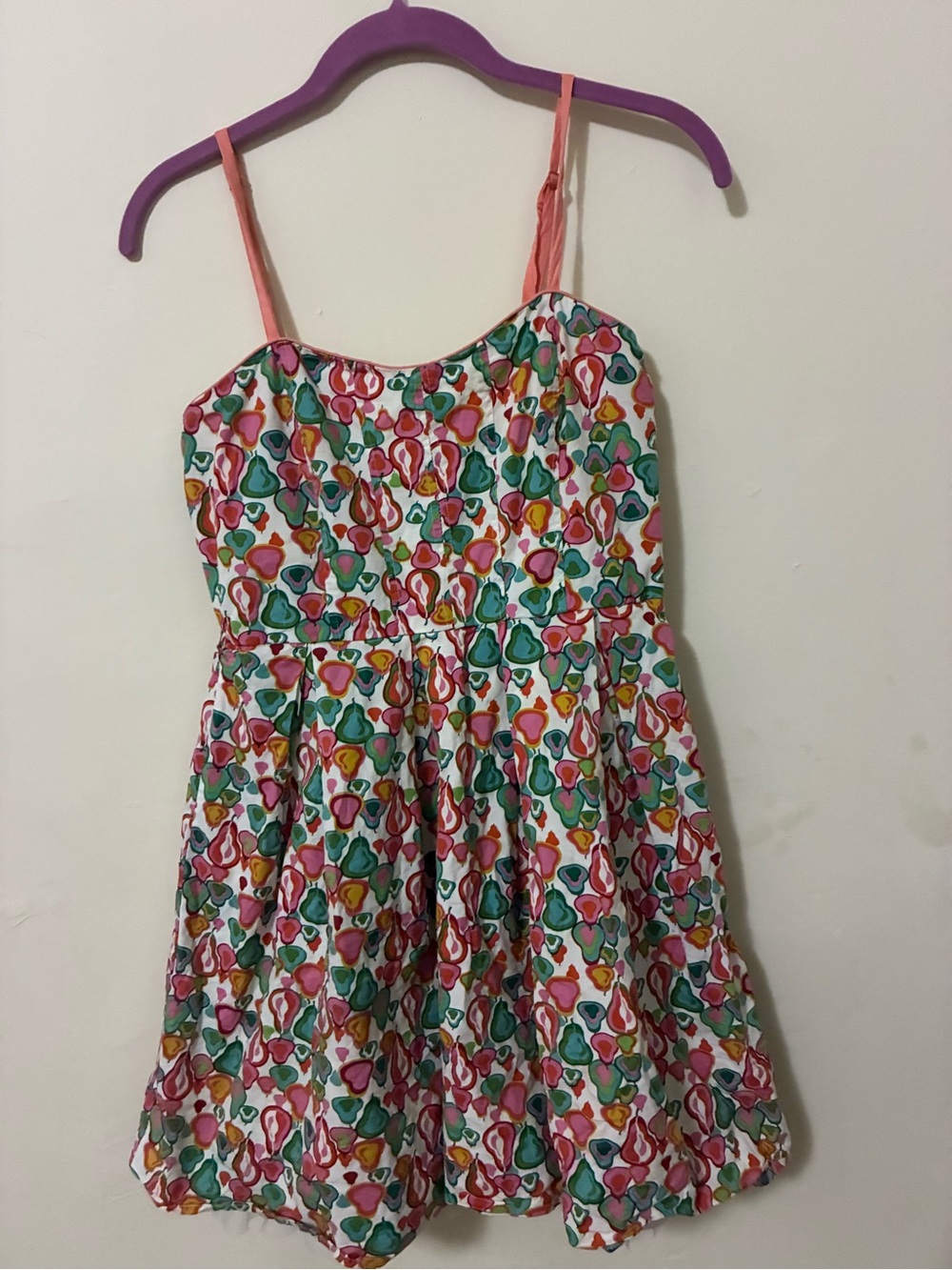 American Rag Pink Multi Heart-Print Spaghetti Strap Dress